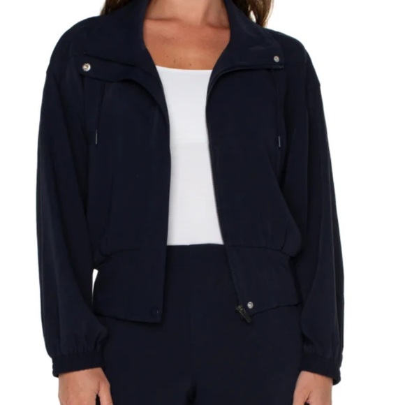 Liverpool Medium Jacket Zip Up Dolman Jacket in Lunar Blue pockets NWT - Picture 5 of 12